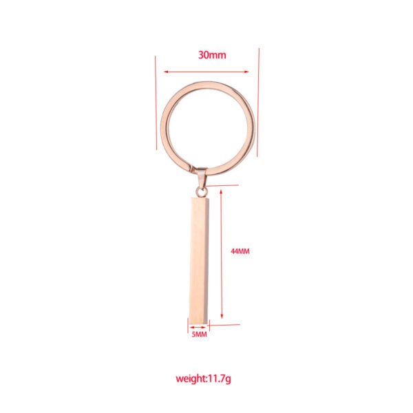 Factory Price Engraved Logo Custom Keychains Stainless Steel Metal Blank Bar Pendant Keychain - Image 2