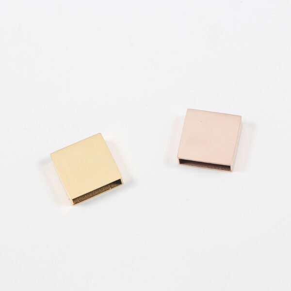 Mirror Polished Stainless Steel  Slide on Square Buckle Charm for Bracelet - Image 5