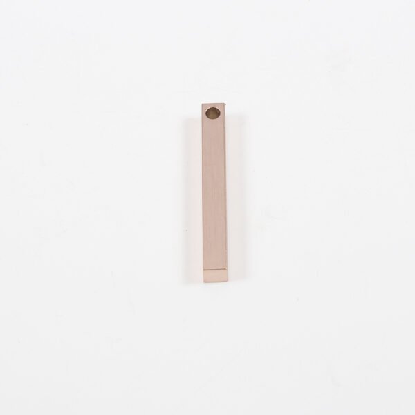 Stainless Steel Blank Stamp Customized Brushed Matte 3D Bar Pendant Charms - صورة 5