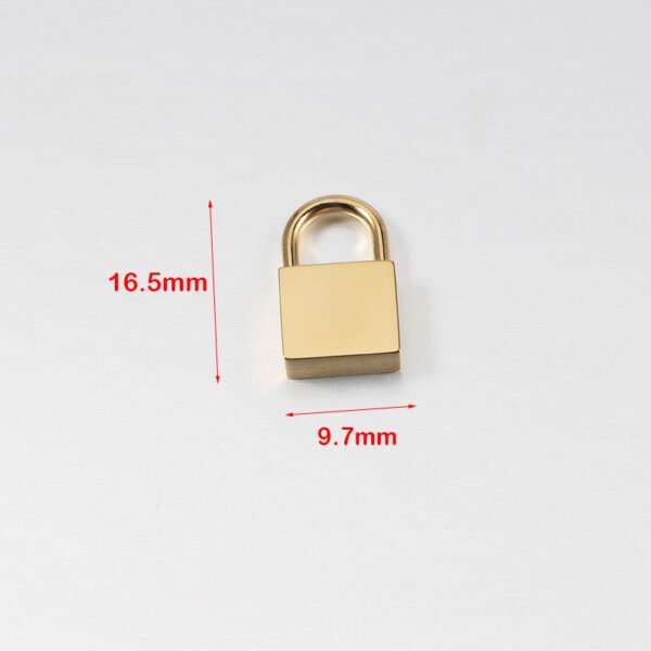 18K Gold Plated  Mirror Polished Stainless Steel  Blank Pendant Lock  3D Custom Logo Charms - Image 2