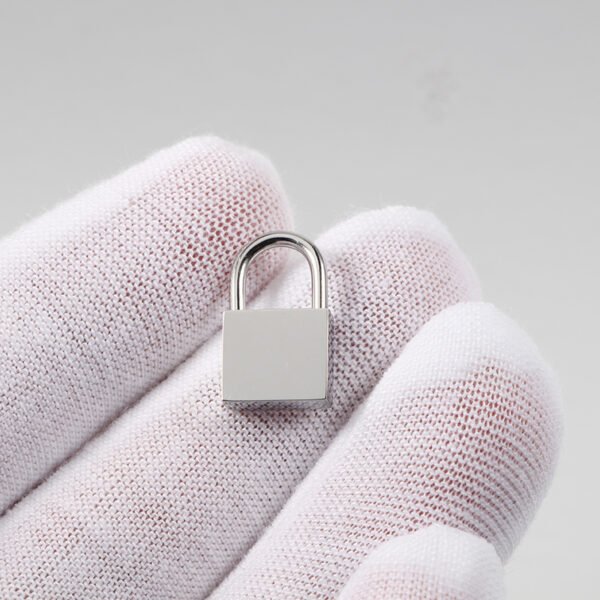 18K Gold Plated  Mirror Polished Stainless Steel  Blank Pendant Lock  3D Custom Logo Charms - Image 3
