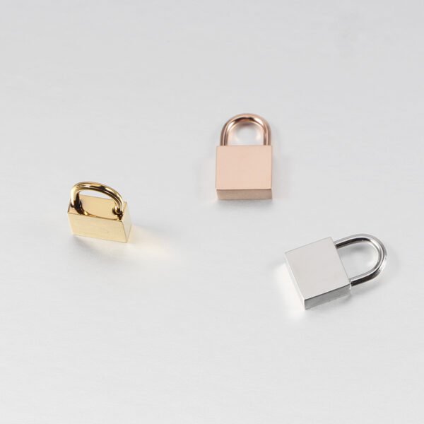 18K Gold Plated  Mirror Polished Stainless Steel  Blank Pendant Lock  3D Custom Logo Charms - Image 5