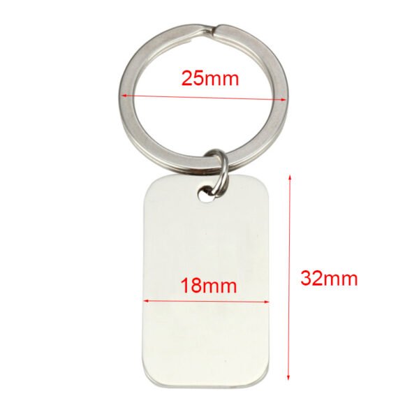 Custom Logo Keychains Blank Engraving Name Mirror Polished Stainless Steel Keychains - Image 5