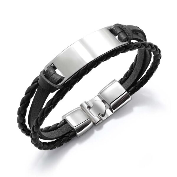 Best Selling Multilayer Woven Braided Personality Men's Leather Wrap Bracelet for Boy
