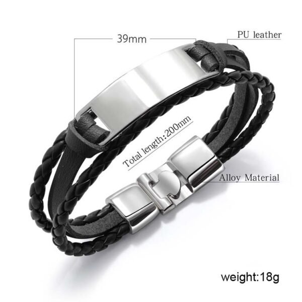 Best Selling Multilayer Woven Braided Personality Men's Leather Wrap Bracelet for Boy - Image 2
