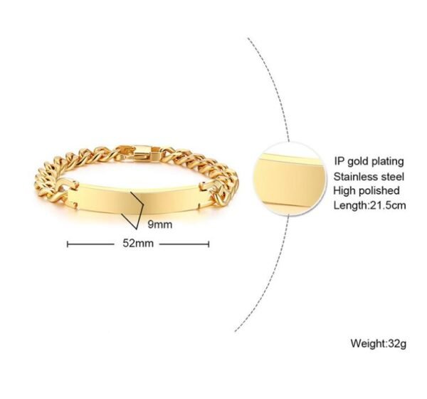 Blank Stamp Engraved Logo Stainless Steel Bracelets for Women Men - Image 2