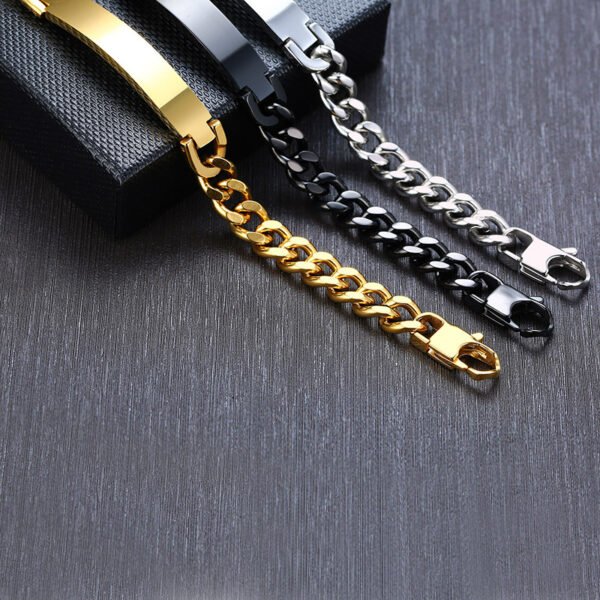 Blank Stamp Engraved Logo Stainless Steel Bracelets for Women Men - Image 3