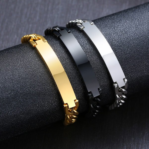 Blank Stamp Engraved Logo Stainless Steel Bracelets for Women Men - Image 5