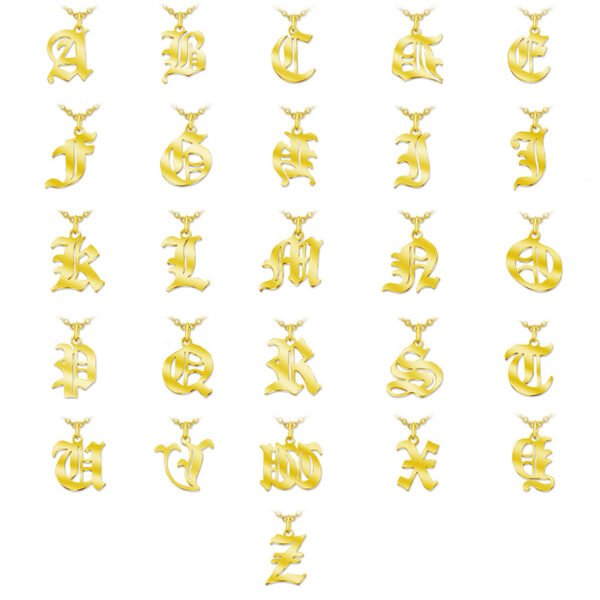 13x16mm Stainless Steel High Polished Gothic 26 English Letterly Pendant for DIY Jewelry