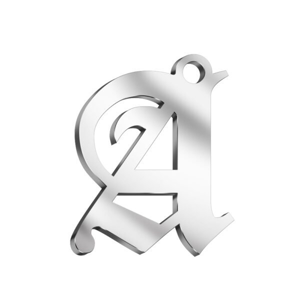 13x16mm Stainless Steel High Polished Gothic 26 English Letterly Pendant for DIY Jewelry - Image 3