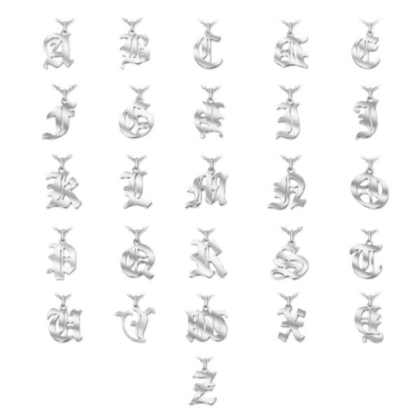 13x16mm Stainless Steel High Polished Gothic 26 English Letterly Pendant for DIY Jewelry - Image 4