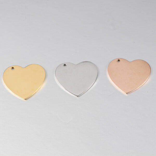 Mirror Polished Jewelry Accessories Stainless Steel Love Heart Stamping Blanks Tags DIY Charm Pendant - Image 2