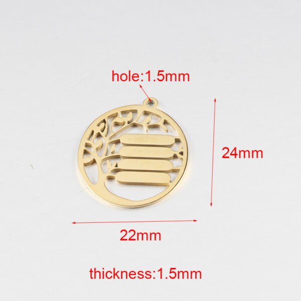 Stainless Steel Pendant DIY Mirror Polished New Custom Engravable Logo Tree Charms - Image 5