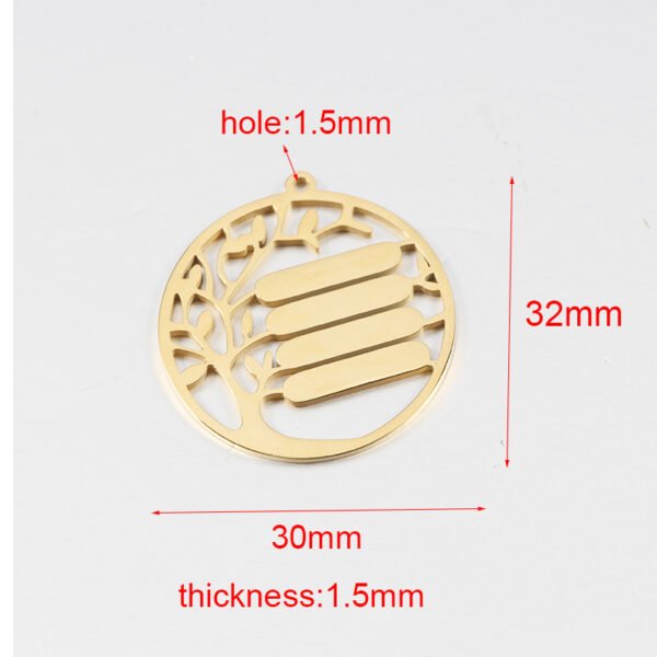 Stainless Steel Pendant DIY Mirror Polished New Custom Engravable Logo Tree Charms - Image 6