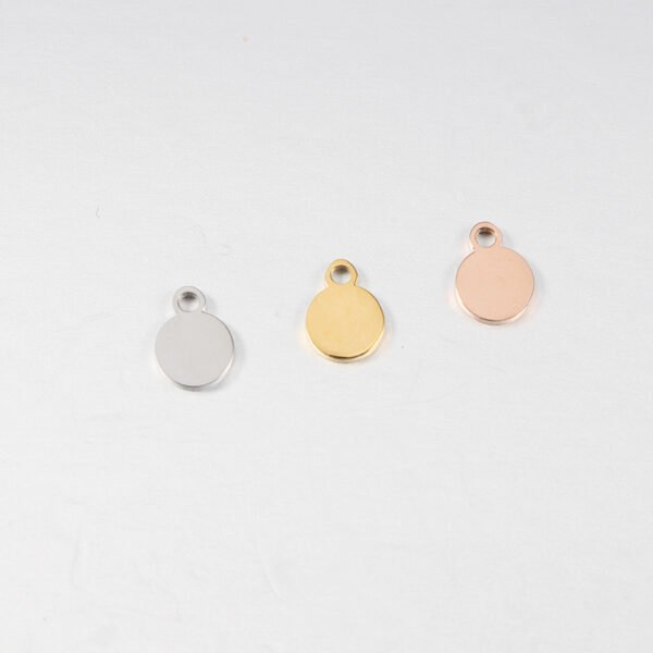 Mirror Polished Stainless Steel 6mm Round Charms Custom Logo Pendant for Jewelry Making