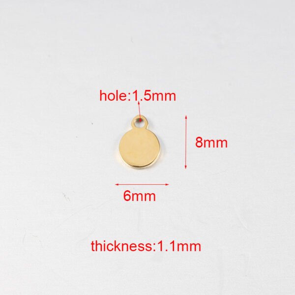 Mirror Polished Stainless Steel 6mm Round Charms Custom Logo Pendant for Jewelry Making - Image 2