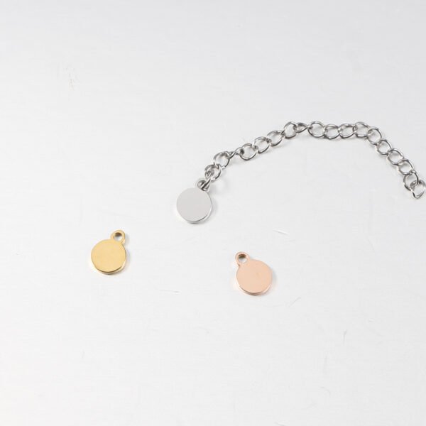Mirror Polished Stainless Steel 6mm Round Charms Custom Logo Pendant for Jewelry Making - Image 3