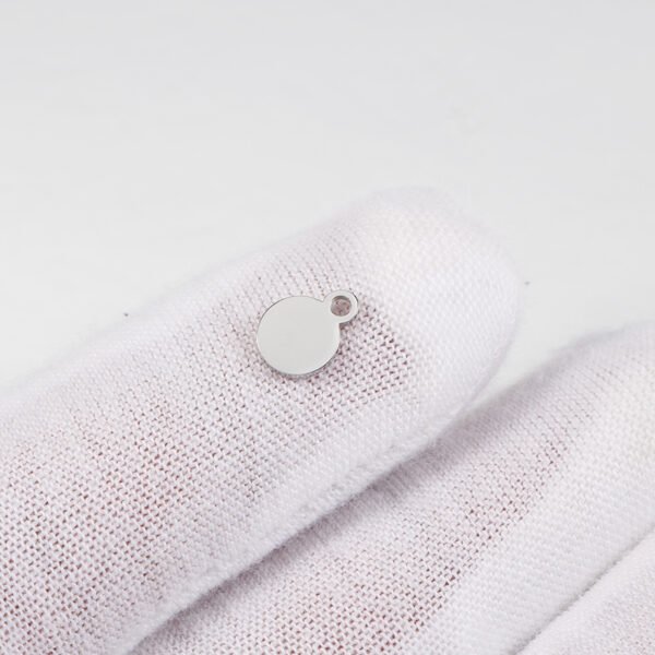 Mirror Polished Stainless Steel 6mm Round Charms Custom Logo Pendant for Jewelry Making - Image 4