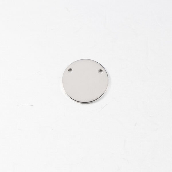 Mirror Polished 13mm Stainless Steel DIY Jewelry 2 Holes Round Circle Charm - Image 3