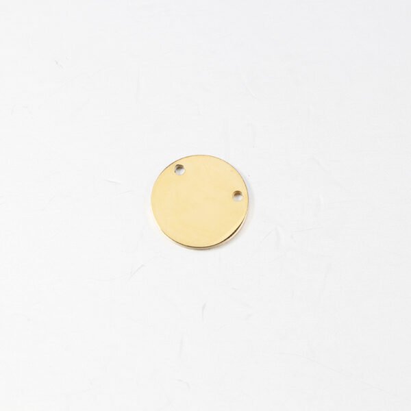 Mirror Polished 13mm Stainless Steel DIY Jewelry 2 Holes Round Circle Charm - Image 5