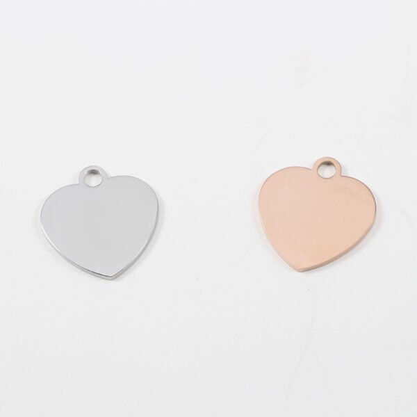 Mirror Polished Custom Logo Stainless Steel Blank Heart Pendant Charms for Necklaces - Image 6