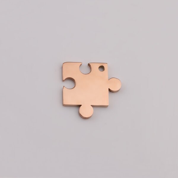 Mirror Polished Stainless Steel Heart and Puzzle Couple Pendants for Necklaces - Image 3