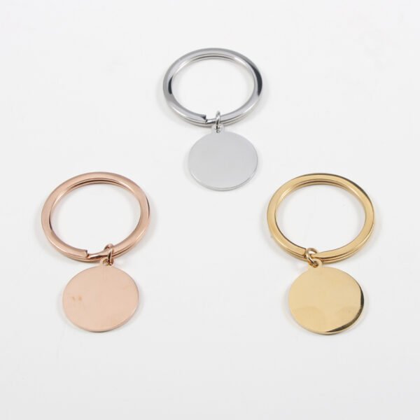 Mirror Polished Cheap Round Keychain Charms Custom Logo Blank Stamp Key Chains