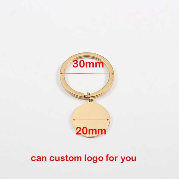 Mirror Polished Cheap Round Keychain Charms Custom Logo Blank Stamp Key Chains - Image 2
