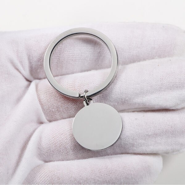 Mirror Polished Cheap Round Keychain Charms Custom Logo Blank Stamp Key Chains - Image 3