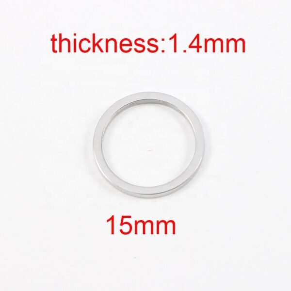 15mm Circle Stainless Steel Mirror Polished Round Charms Jewelry Accessories - Image 6