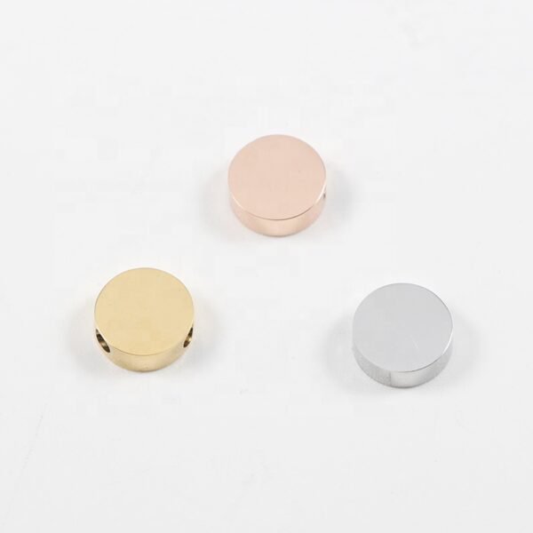 8mm Beaded Pendant Stainless Steel Mirror Polished Round Charms for Bracelet Necklace