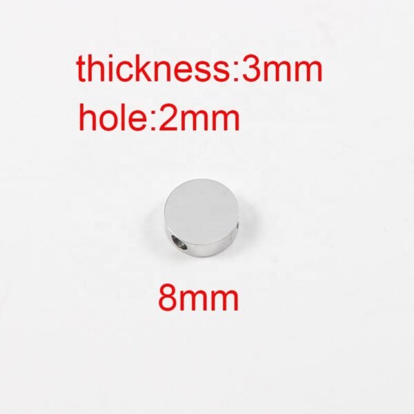 8mm Beaded Pendant Stainless Steel Mirror Polished Round Charms for Bracelet Necklace - Image 6
