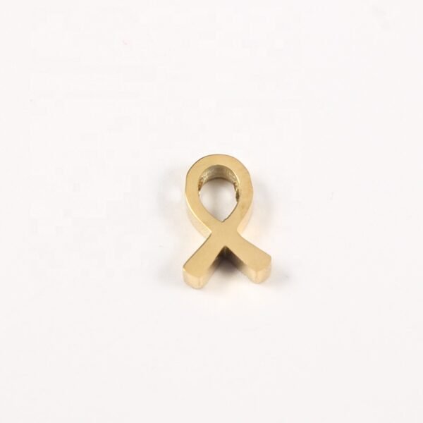 Mirror Polished Stainless Steel DIY Survivor Cancer Awareness Jewelry Ribbon Charm for Bracelet Necklace - Image 3
