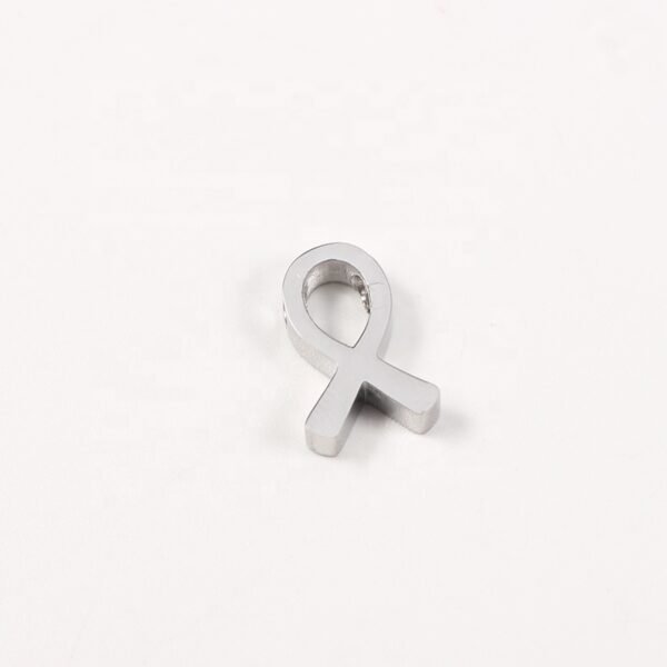 Mirror Polished Stainless Steel DIY Survivor Cancer Awareness Jewelry Ribbon Charm for Bracelet Necklace - Image 4