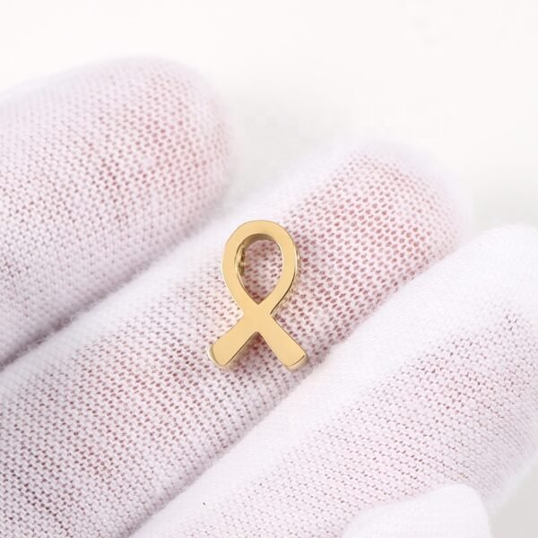 Mirror Polished Stainless Steel DIY Survivor Cancer Awareness Jewelry Ribbon Charm for Bracelet Necklace - Image 5