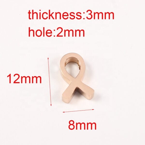 Mirror Polished Stainless Steel DIY Survivor Cancer Awareness Jewelry Ribbon Charm for Bracelet Necklace - Image 6