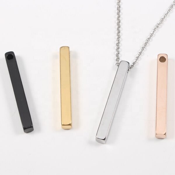 5*40mm Blank Stamp Pendant Mirror Polished Stainless Steel Strip Round Angle Connector Charms - Image 2