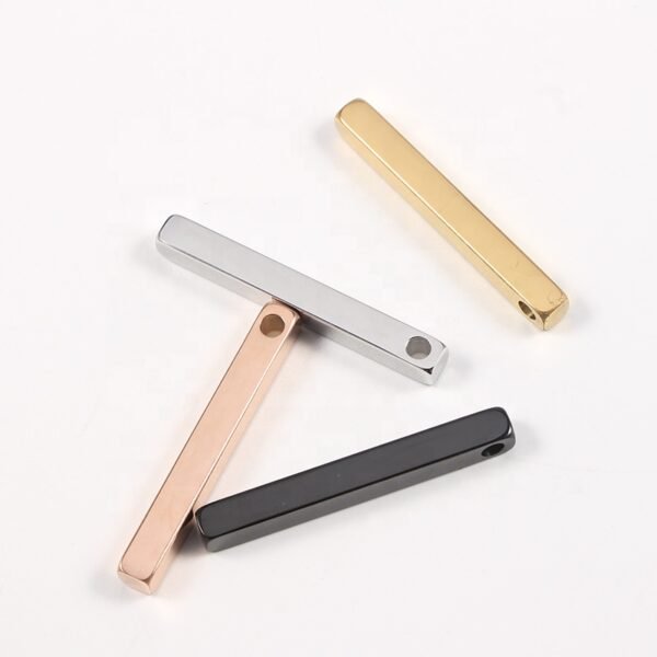 5*40mm Blank Stamp Pendant Mirror Polished Stainless Steel Strip Round Angle Connector Charms - Image 3