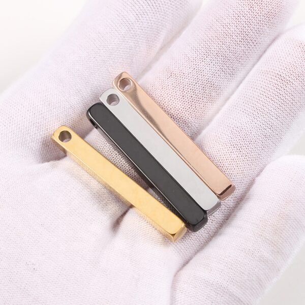 5*40mm Blank Stamp Pendant Mirror Polished Stainless Steel Strip Round Angle Connector Charms - Image 5
