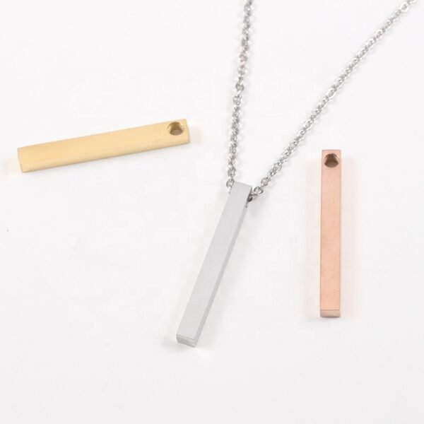 4*35mm Strip Blank Stamp Pendant Mirror Polished Stainless Steel Pendants Bar Engrave Logo Charms - Image 2