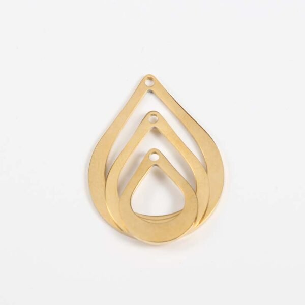 Mirror Polished Stainless Steel Water Drop Pendant Necklace