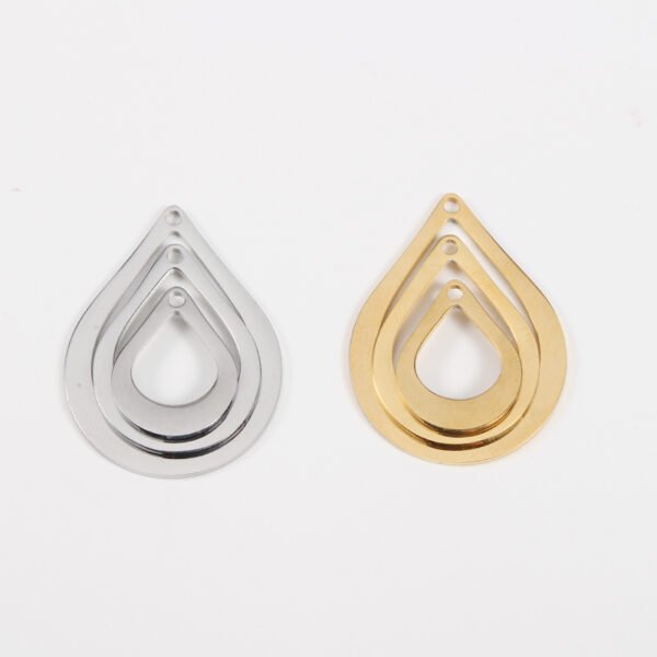 Mirror Polished Stainless Steel Water Drop Pendant Necklace - صورة 2