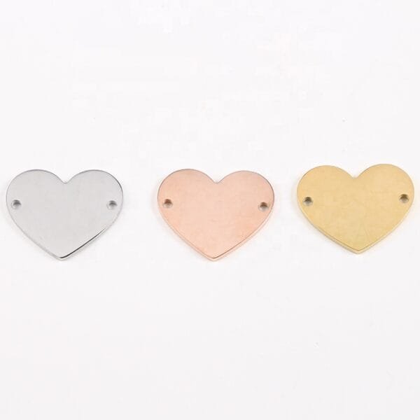 16*20mm Stainless Steel Mirror Polished Blank Stamp Pendant Heart Charms