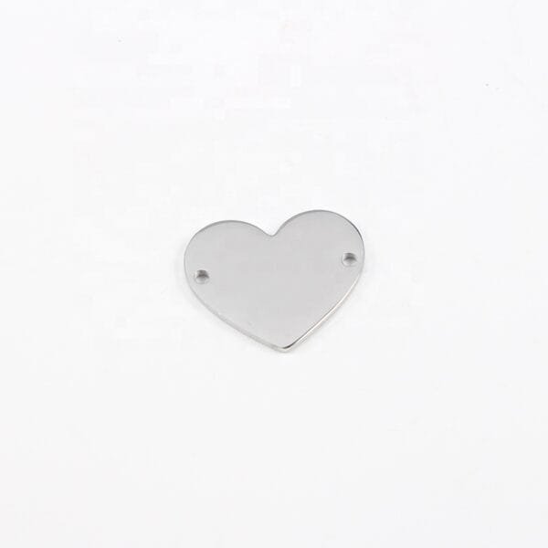 16*20mm Stainless Steel Mirror Polished Blank Stamp Pendant Heart Charms - Image 3