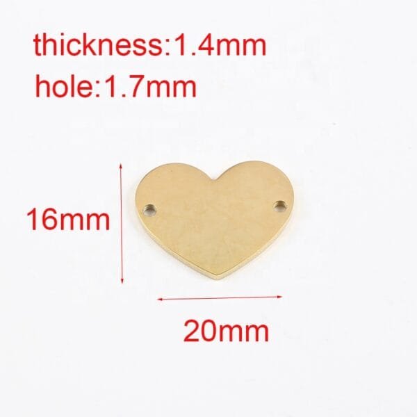 16*20mm Stainless Steel Mirror Polished Blank Stamp Pendant Heart Charms - Image 6