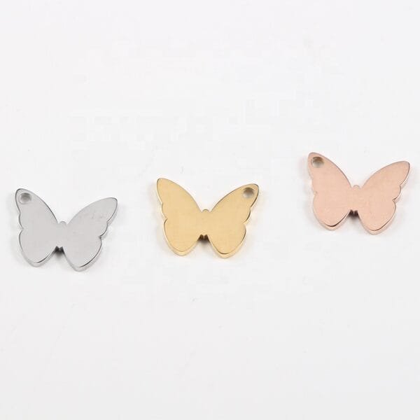 11x14mm Cute Mirror Polished Stainless Steel Jewelry Butterfly Pendants Charms