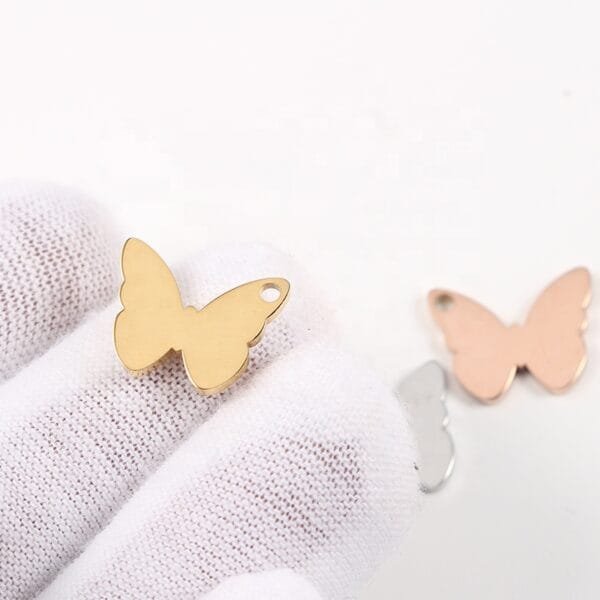 11x14mm Cute Mirror Polished Stainless Steel Jewelry Butterfly Pendants Charms - Image 3