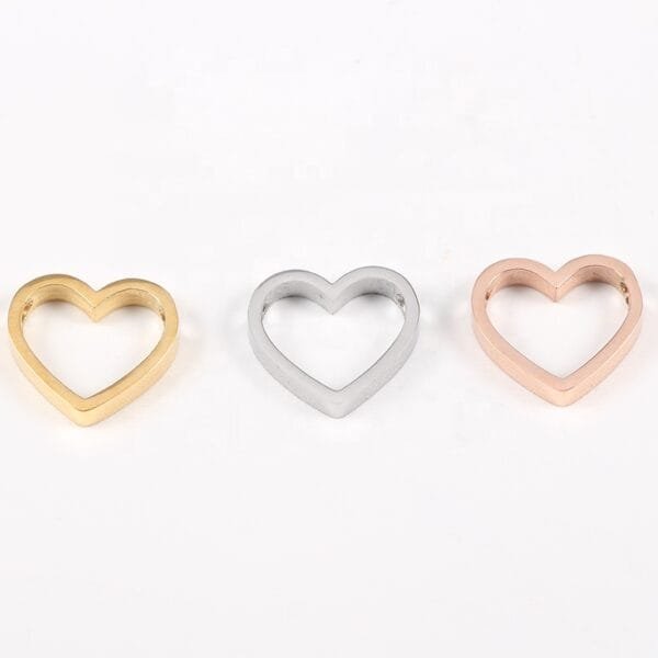 14*15mm Hot Selling Stainless Steel Mirror Polished Hollow Heart Pendant Charms