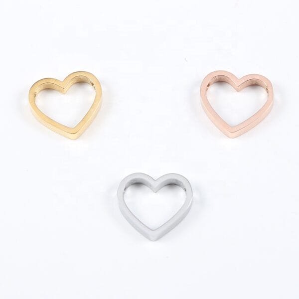 14*15mm Hot Selling Stainless Steel Mirror Polished Hollow Heart Pendant Charms - Image 2