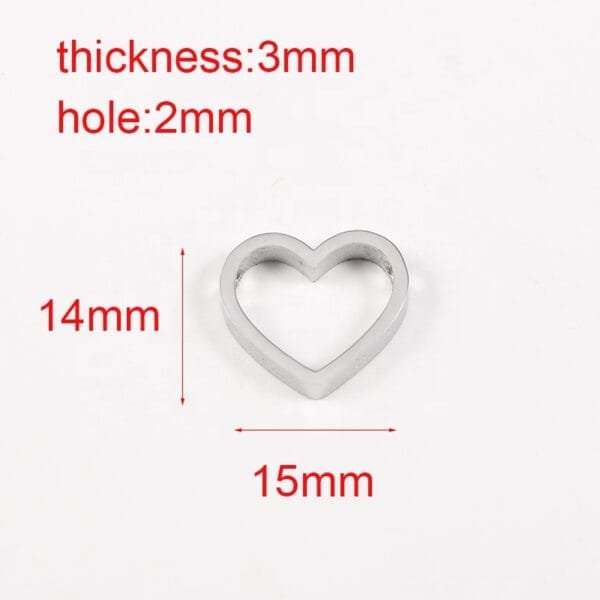 14*15mm Hot Selling Stainless Steel Mirror Polished Hollow Heart Pendant Charms - Image 6